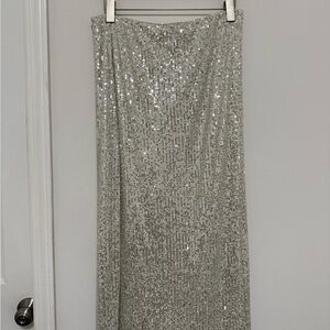 Silver Sequin Skirt